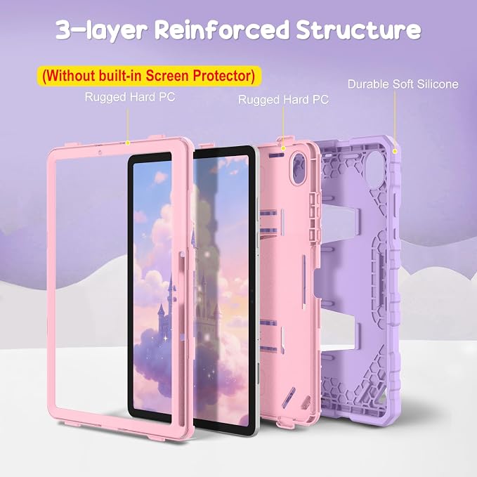 Fintie Kids Friendly Case for Samsung Galaxy Tab S11 11 in 2025 Purple | Heavy-Duty 3-Layer Protection Adjustable Kickstand Shoulder Strap Design Easy-Grip Bumper Built-In S Pen Holder