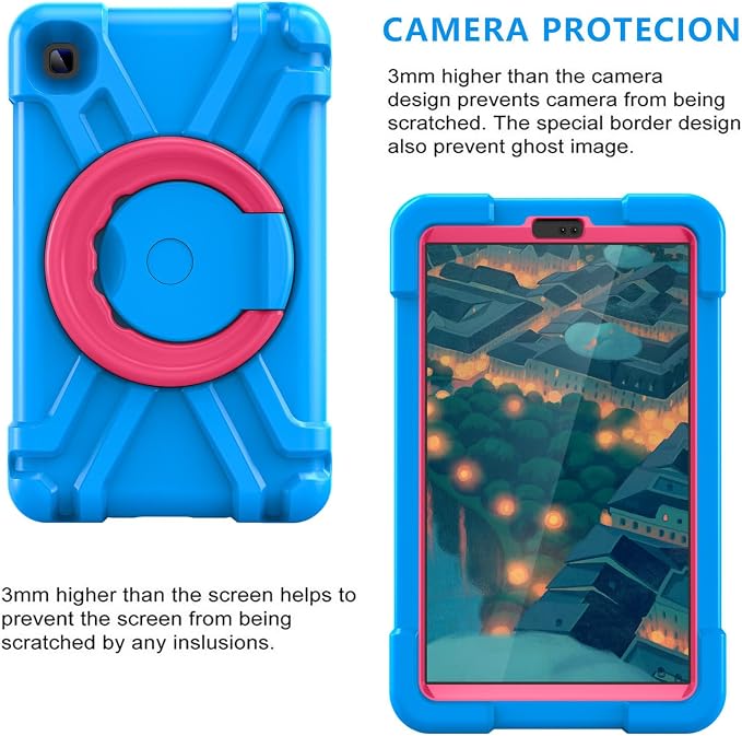 AKABEILA Compatible with Amazon Fire HD 8 2020/2022 Tablet Case，Rugged Kids Case with Stand Lightweight Shockproof Kids Friendly Tablet Cover Black