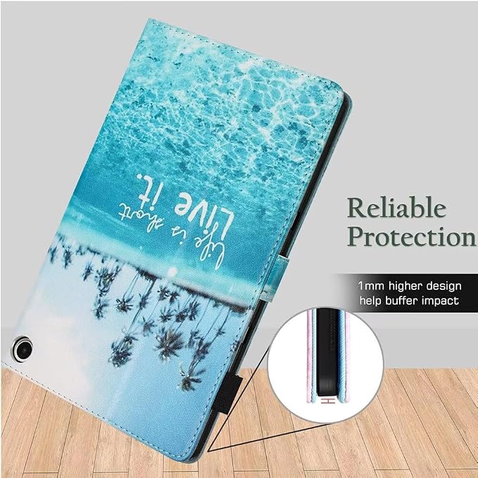 Fancity for Amazon Kindle Fire Max 11 Case 13th Generation 11 2023 Release | Soft PU &amp TPU Leather Protective Stand Cover Case for Fire Max 11 with Smart Auto Wake/Sleep Pencil Holder Beach