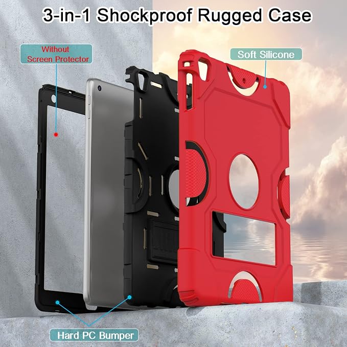 ZoneFoker Case for iPad 6th/5th Generation (9.7 Inch 2018/2017 Model) iPad Air 2 / 1st iPad Pro 9.7 Heavy Duty Shockproof Rugged Protective Case Alpine Green