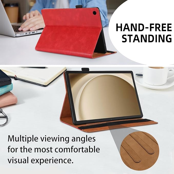 Case for Samsung Galaxy Tab A11 Plus 11 Inch 2025 Released (Model: SM-X310/SM-X315/SM-X236) Bussiness PU Leather Cover Flip Stand with Elastic Band &amp Card Holder-Brown