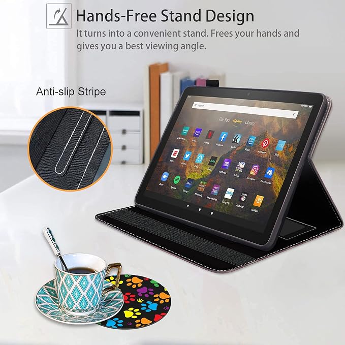 Case for Amazon Fire HD 10 Tablet (9th/7th Gen 2019/2017 Release) Premium PU Leather Cover with Auto Sleep Wake Feature Folio Case for Fire 10.1 Tablet Bible Verse Jeremiah 29:11