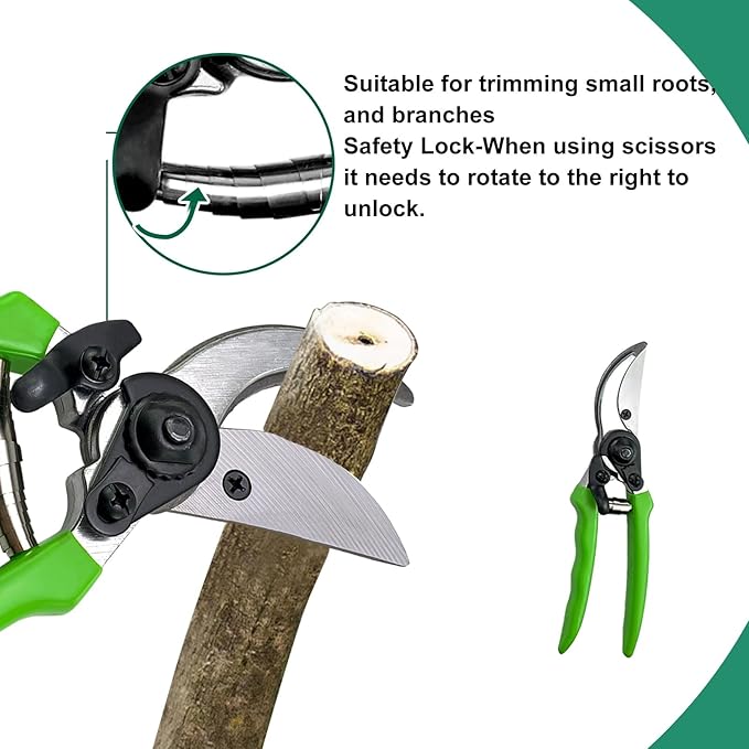 iMeshbean 3 Pieces Garden Tools Set Lopper & Pruning Shear & Tree Trimmer Pruner Ideal for Indoor & Outdoor Gardening, Branch Cutting & Plant Trimming