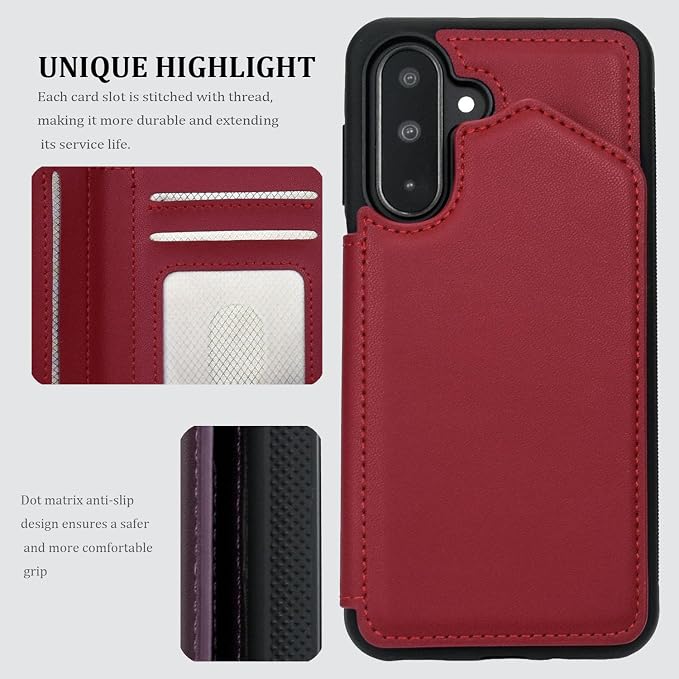 Wallet Case for Samsung Galaxy A17 5G 2025 RFID Blocking Card Holders| Kickstand | Shockproof TPU Shell | PU Leather | Magnetic Closure | Protective Flip Folio Cover | Black