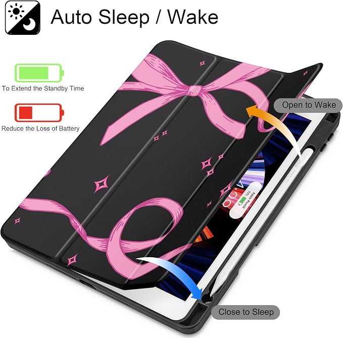 Tuiklol for iPad 10.2 inch 9th / 8th / 7th Gen 2021 2020 2019 Release Case | Built in Pencil Holder - TPU Protection Trifold Stand Stand Clear Back Tablet Cover With Auto Wake/Sleep Blue berries