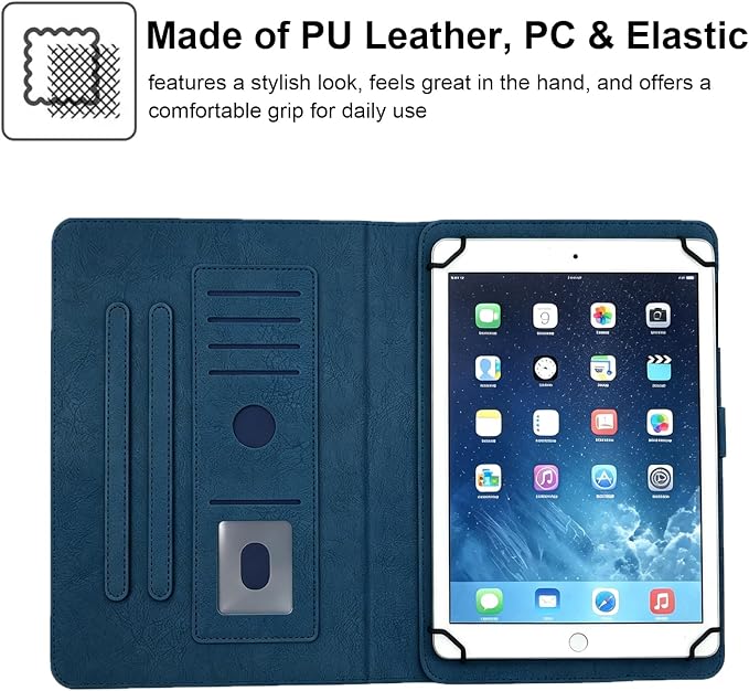 Dteck Universal Case (7.9 to 8.4) - Fold Stand Protective Flip Case for Apple iPad mini/Samsung Galaxy Tab 8.0 8.4 /Lenovo Tab 8 /onn. 100003561 8 Tablet Pro/Android Tablet 8 Inch (Blue Pink)