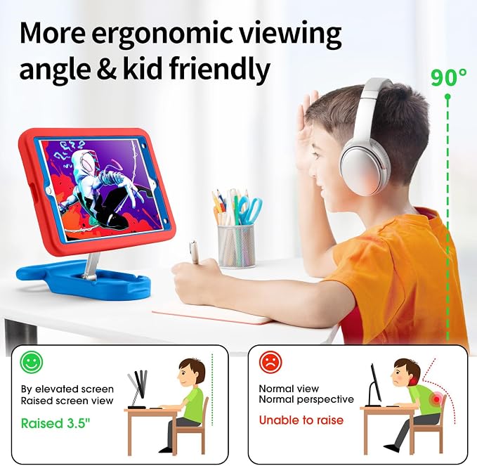 Kids Case for iPad 7th/8th/9th Gen 10.2 Inch with Adjustable Stand Handle | Kids Shockproof EVA Case with Handle Adjustable Stand for Portrait Landscape ViewingHeavy Duty Cover for ipad 10.2 inch.
