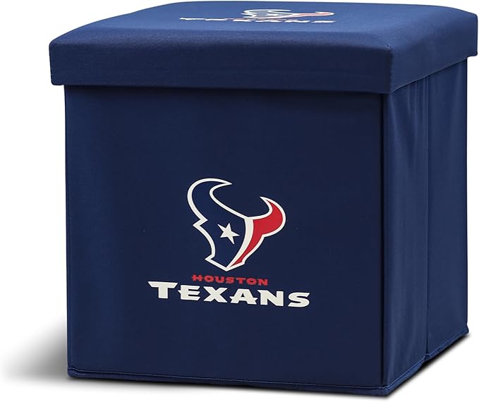 Franklin Sports NFL Storage Ottoman + Container - Folding Organizer Bins - Office, Bedroom + Living Room Decor - 14" x 14