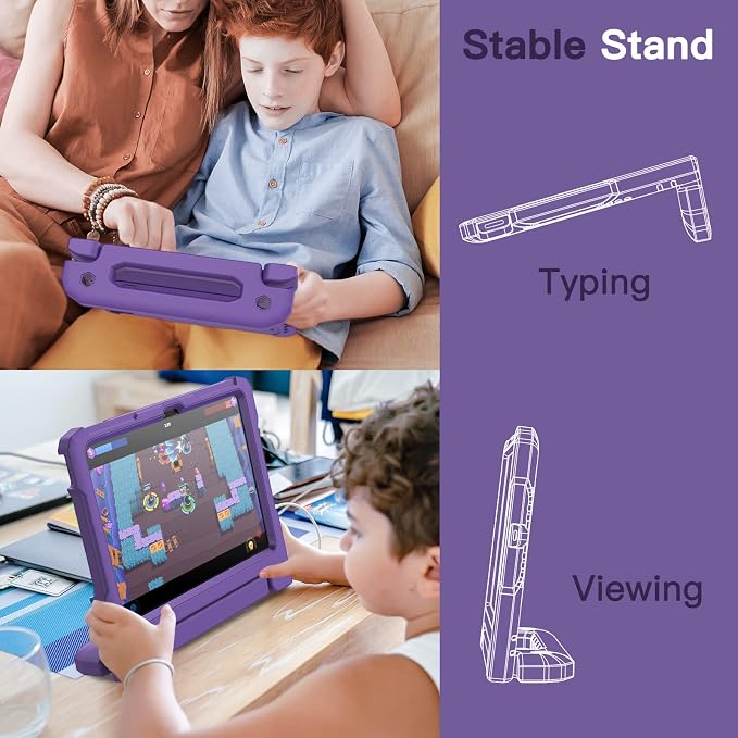 JETech Kids Case for iPad (A16) 11th/10th Gen Black | For 2025/2022 Model Built-in Screen Protector 360 Handle Stand Shockproof Kid-Friendly