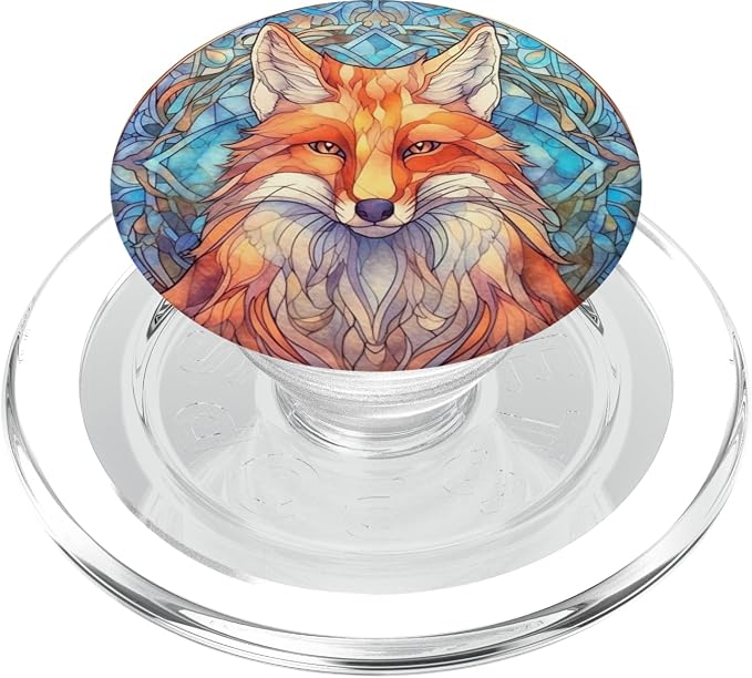 Fox Stained Glass PopSockets Adhesive PopGrip