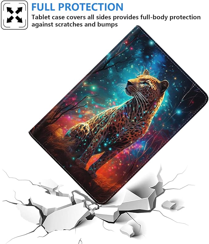 Case for Samsung Galaxy Tab S10 Plus 2024/ S9 Plus/ S9 FE Plus 5G 12.4 Inch 2023 Slim PU Leather Stand Folio Cover with Auto Wake Sleep Abstract Paint Dogs