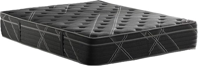 Ottomanson Queen 13" Luxury Black vSilver Eurotop Mattress - Inspired by The Space Race - Medium-Firm Hybrid Comfort - Made in USA - Premium Quilted Cover - Fiberglass-Free - Bed in a Box