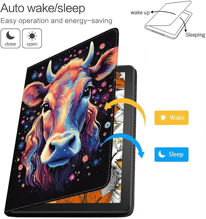 Case for Samsung Galaxy Tab A 8.0 2019 (SM-T290/T295/T297) Slim Lightweight PU Leather Stand Cover with Auto Wake/Sleep for Galaxy Tab A 8.0 Inch Abstract Watercolor Art Dogs