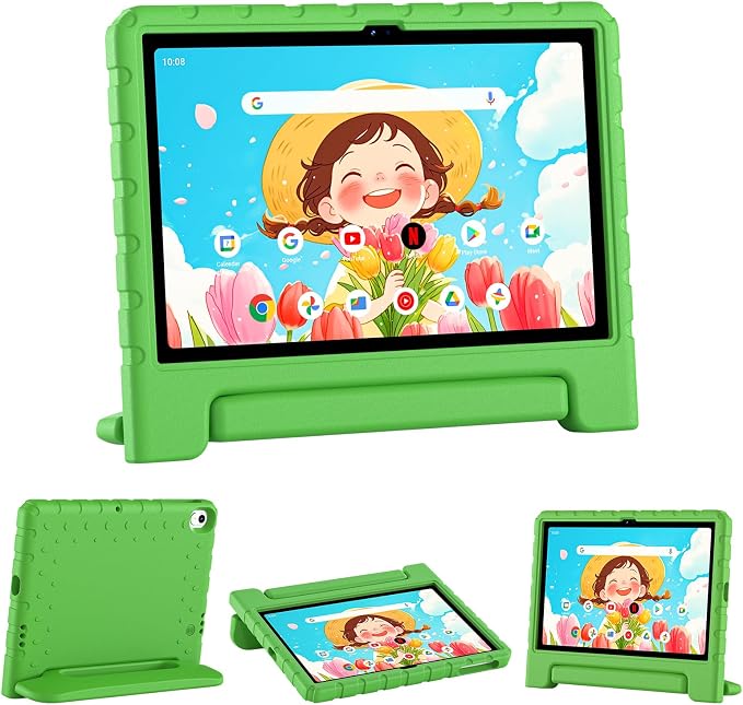 Kids Case for Onn 10.1 Tablet 2024 Gen 4(Model:100135925) ShockproofBlack | Lightweight EVA Foam Foldable Handle Stand Precise Cutouts Kid-Friendly For Daily Use