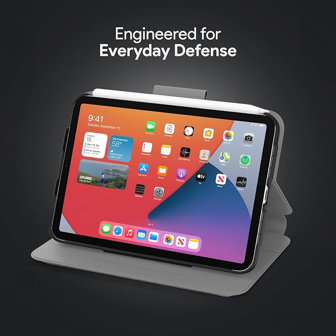 Incipio - SureView Protective Folio Case for iPad 10th Gen Lightweight Slim Cover with Adjustable Stand Scratch Protection (Black)