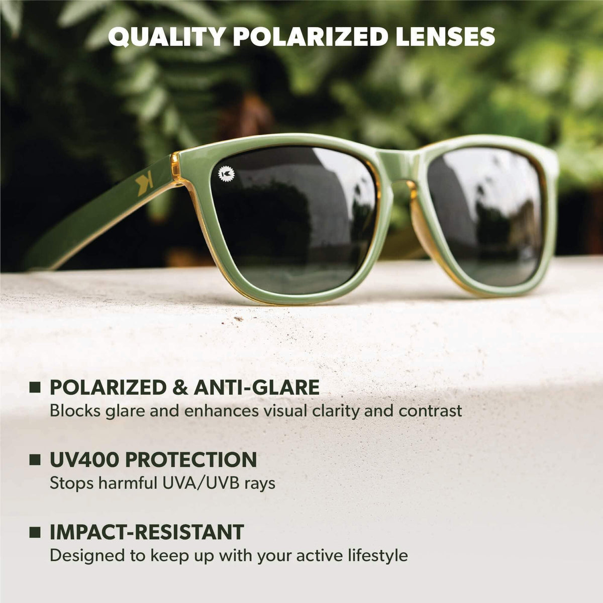 Knockaround Square Polarized Sunglasses for Men & Women - UV400 Protection