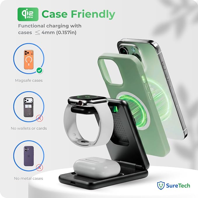 Travel Bundle (Wireless Charger Wall Charger and Travel Case)
