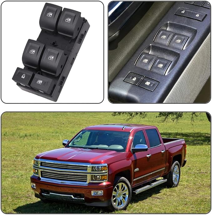 Obaee Window Switch Power Control Button Compatible with 2014-2021 Chevy Silverado 1500, Chevrolet Silverado & GMC Sierra 2500 HD 3500 HD, Colorado & Canyon, Replace OEM 23427098 DWS1778 12 Pins