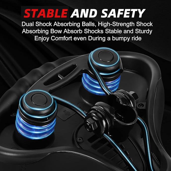 Comfort Bicycle Seat Wide Bike Seat for Men Women with Dual Shock Absorbing Ball Soft Bike Saddle Cushion for Exercise Bikes Mountain Bikes Cruiser Bikes Accessories for Peloton