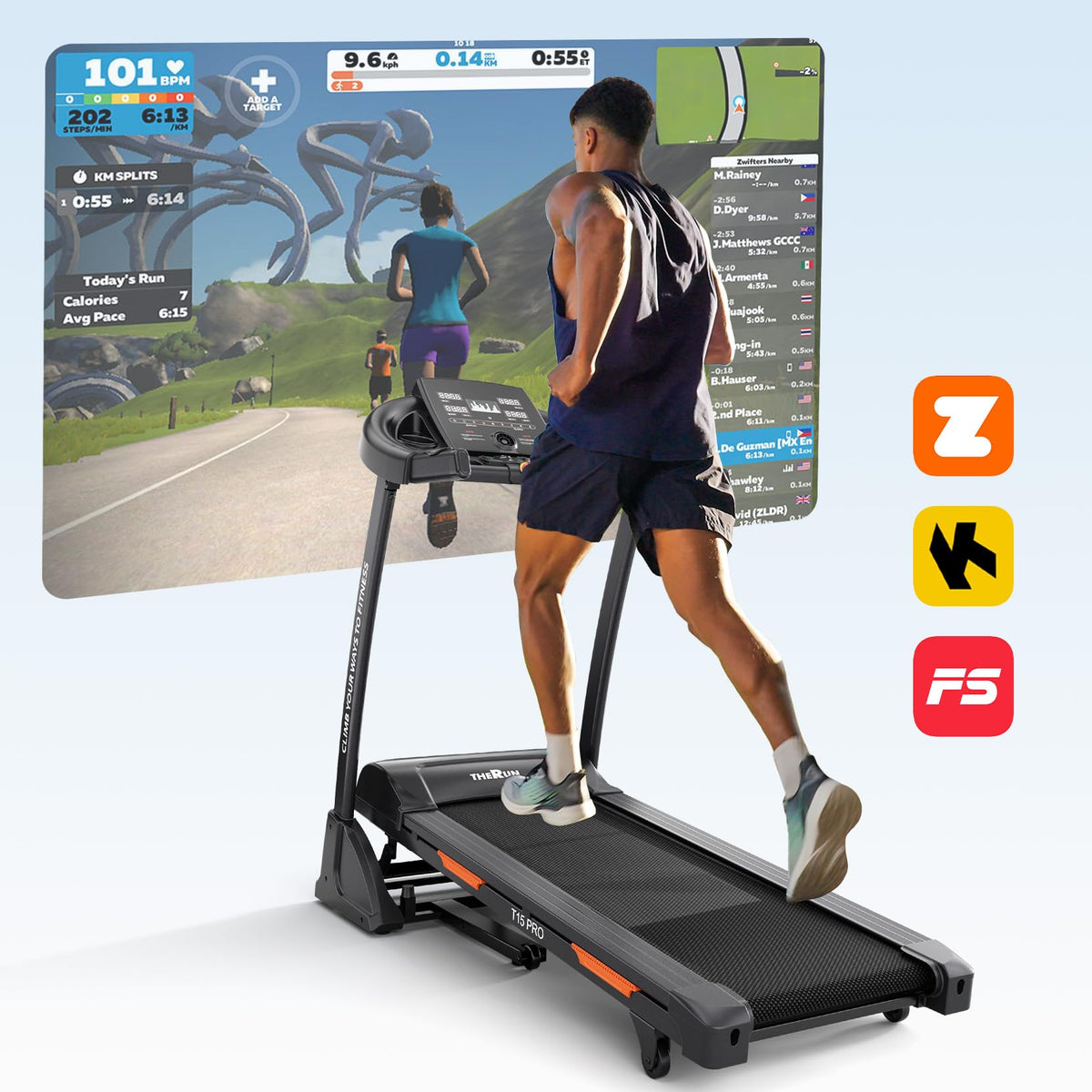 THERUN Treadmill Folding Incline Treadmill 15% Running Treadmill with Fan