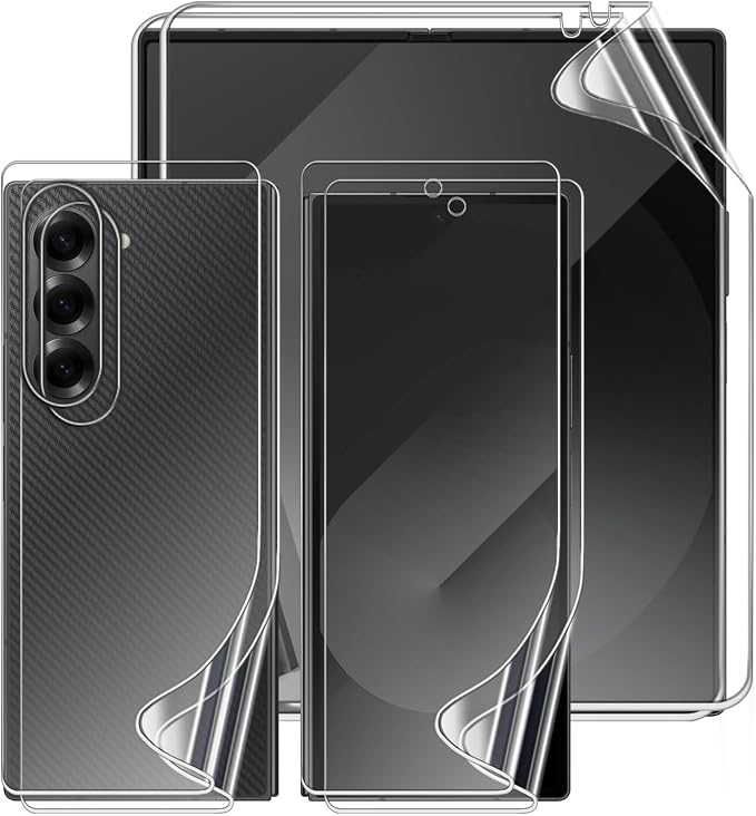 2 Sets Screen Protector for Samsung Galaxy Z Fold 4 7.6 High Definition Clear Soft TPU Screen Protector 2 Front + 2 Inner Flexible Film Hydrogel Self-Healing Bubble-Free