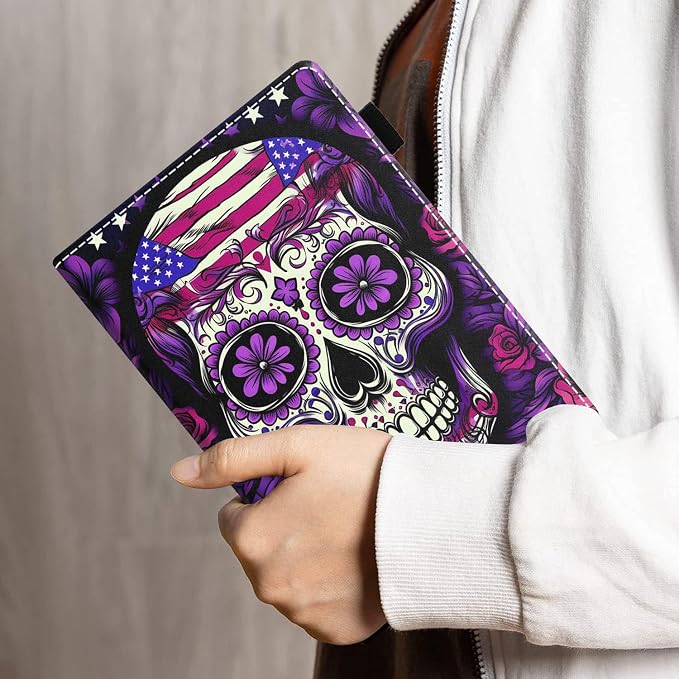 Case for Amazon Kindle Fire HD 10 Tablet 10.1 (9th/7th Generation 2019/2017 Release) - PU Leather Folio Case with Smart Auto Wake/Sleep African American Girl