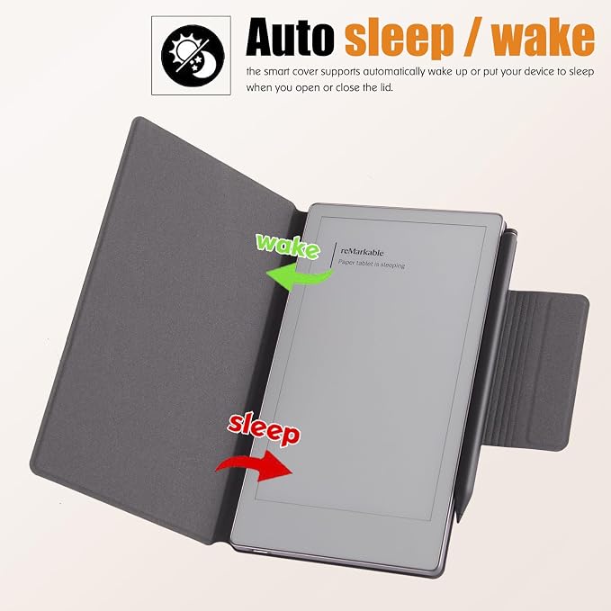 Case for 7.3 Remarkable Paper Pro MovePU Leather Magnetic Cover | PU Leather Protective CoverPen Buckle DesignSlim &amp Thin Lightweightwith Auto Sleep/Wake Dark Blue