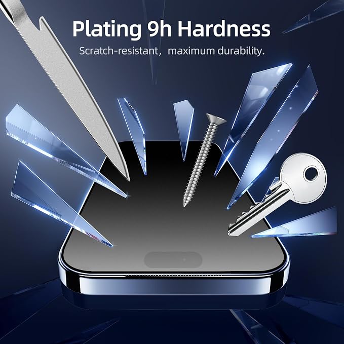 2-Pack Matte Anti-Glare Privacy Screen Protector for iPhone | Dust-Install Design | Anti-Spy Tempered Glass | Blue Light Blocking | HD Clear &amp Scratch Resistant (iPhone 17 Pro Max)