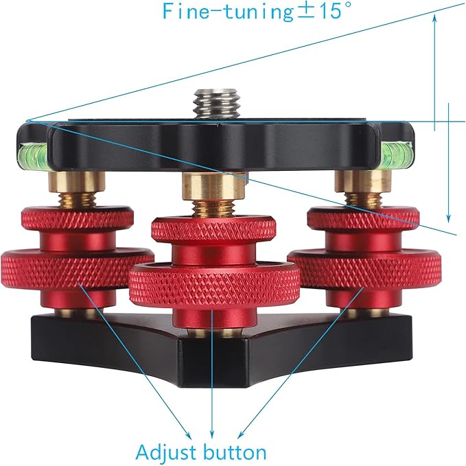 Tripod Leveler Stand with +/-5 Degree Precision Adjustment Bracket for Seestar s50/Panoramic Head Ball Head Video Head and Tripod
