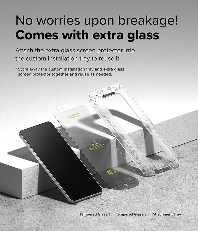 Ringke for Samsung Galaxy A35 5G Screen Protector [Easy Slide 2 Pack] | Easy Installation with Alignment Tool Case Friendly Premium 9H Hardness Tempered Glass