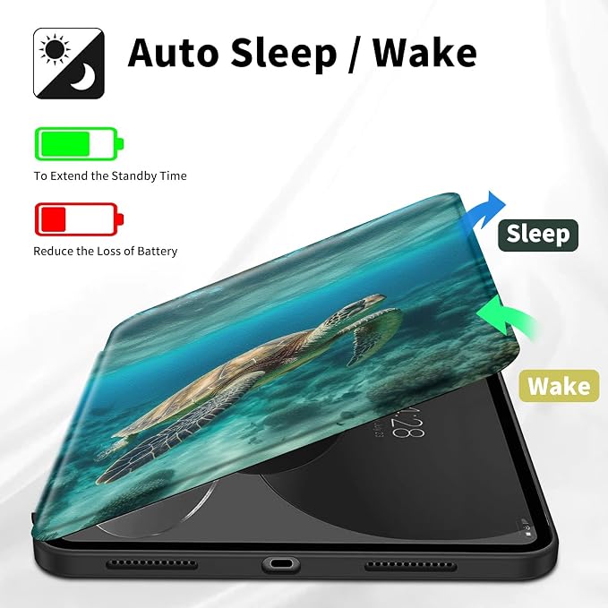 for Samsung Galaxy Tab A7 Lite Case 8.7 inch 360 Degree Rotating Stand Protective Smart Cover Case for Samsung Galaxy Tab A7 Lite 2021 - American Flag &amp Fish