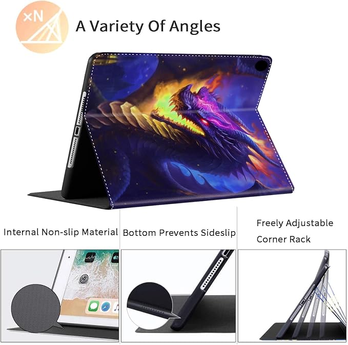 Case for iPad 11 inch (A16) 2025 for 10th Generation 10.9'' 2022 Durable Shockproof Protective Cover for iPad 11th/10 th Gen ，Blue Dragon