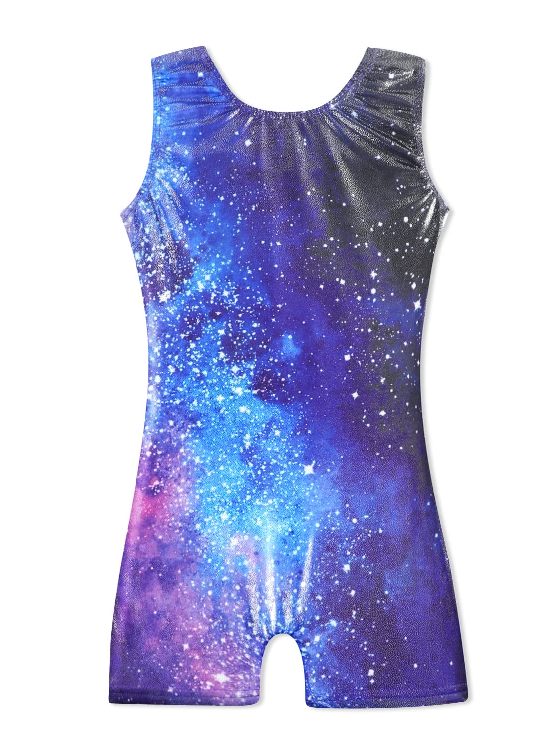 HOZIY Toddler Gymnastics Leotard 1t 2t 12-18 18-24 Months Blue Galaxy Purple Hot Pink Starry Sky Stars Navy Tumbling Biketard Bike Shorts Tumbling Outfits Sparkly