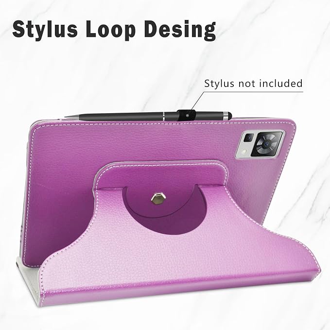 LiuShan 360 Degree Rotation Stand PU Cover for DOOGEE T30 Pro/Ultra T30s T35 T40 11 Tablet Black