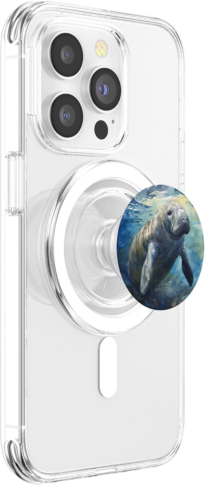 Watercolor Manatee PopSockets PopGrip for MagSafe