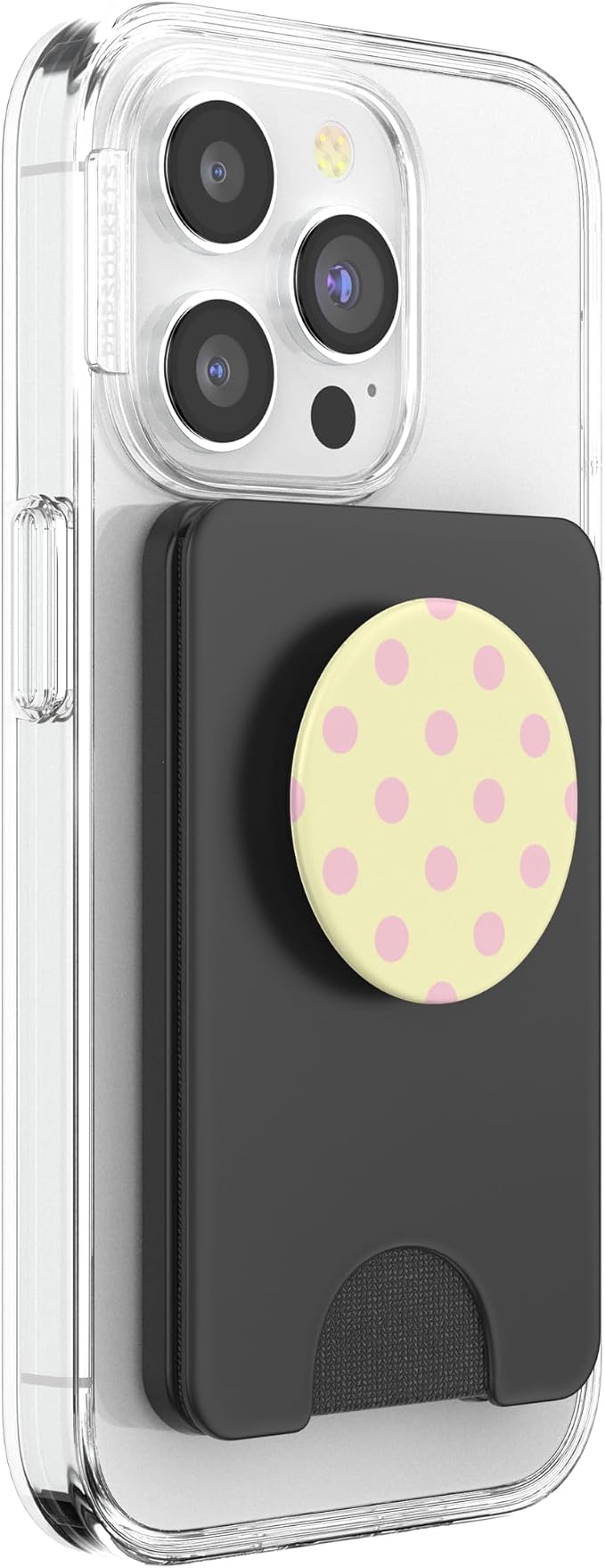 Butter Yellow Light Pink Polka Dot Aesthetic Cute Big Dots PopSockets Adhesive PopGrip