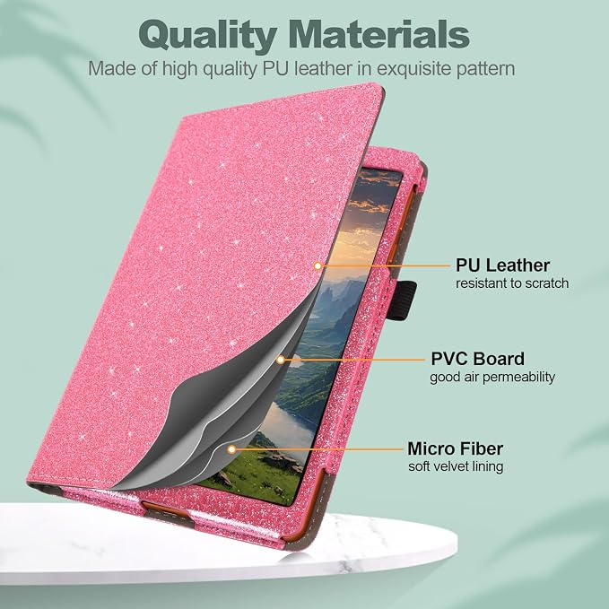 Case for Onn. 7 Inch Tablet Gen 4 Model:100135924 2024 Release - Folio PU Leather Stand Cover with Pencil Holder Black