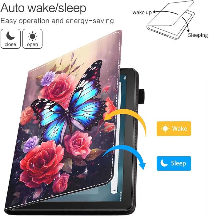 Case for Amazon Fire HD 8/Fire HD 8 Plus Tablet (12th/10th Generation 2024/2022/2020 Release) Premium PU Leather Cover with Auto Sleep Wake African Women