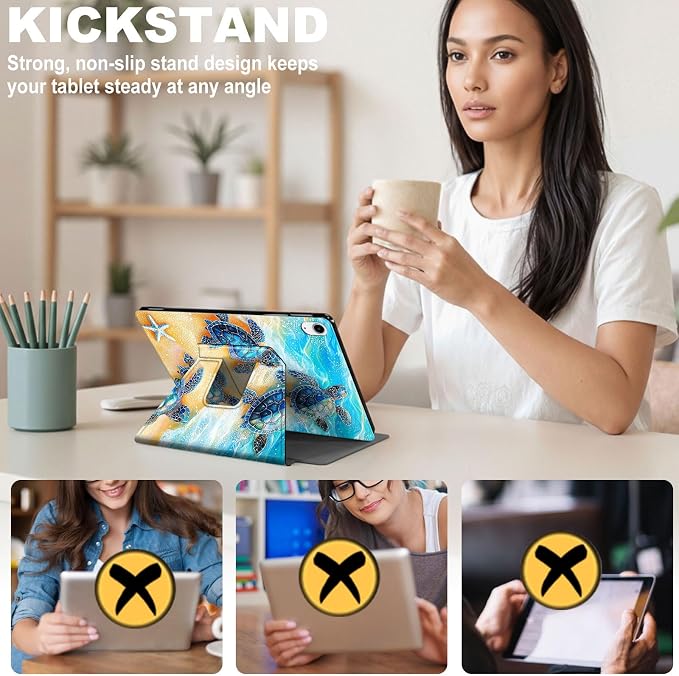 for iPad 11th Generation (A16 2025) 11 / iPad 10th Gen 10.9 2022 Case 360° Rotating PU Leather Stand Cover with Auto Sleep/Wake Shockproof TPU Backl Two Dragons Fighting