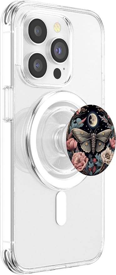 Moth Moon Flowers Astrology Celestial PopSockets Adhesive PopGrip