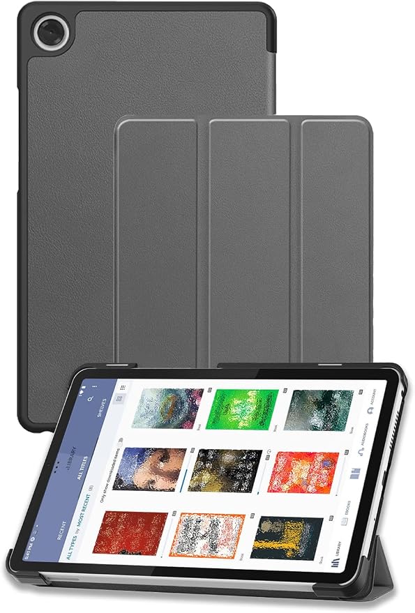 Case for Nook Reading Tablet 8.7 Inch 2026 (Black) | Scratch Resistant Leather Texture Cover with Trifold Stand Auto Sleep/Wake