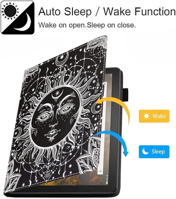 Case for Kindle Fire HD 10 Tablet 10.1 (9th/7th Generation 2019/2017 Release) - Slim PU Leather Stand Flip Cover with Card Slot &amp Pencil Holder Basketball Surface