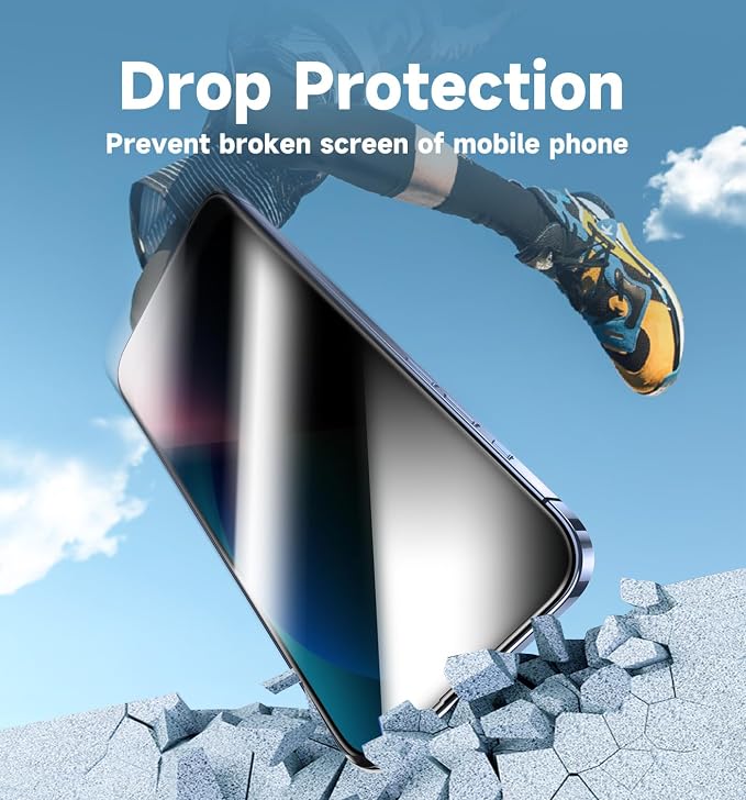MAGIC JOHN Privacy 2 Pack for iPhone 13/13Pro/14/16e Glass Screen Protector | 6.1 inchEasy InstallationAuto Dust-EliminationBubble FreeTempered Glass