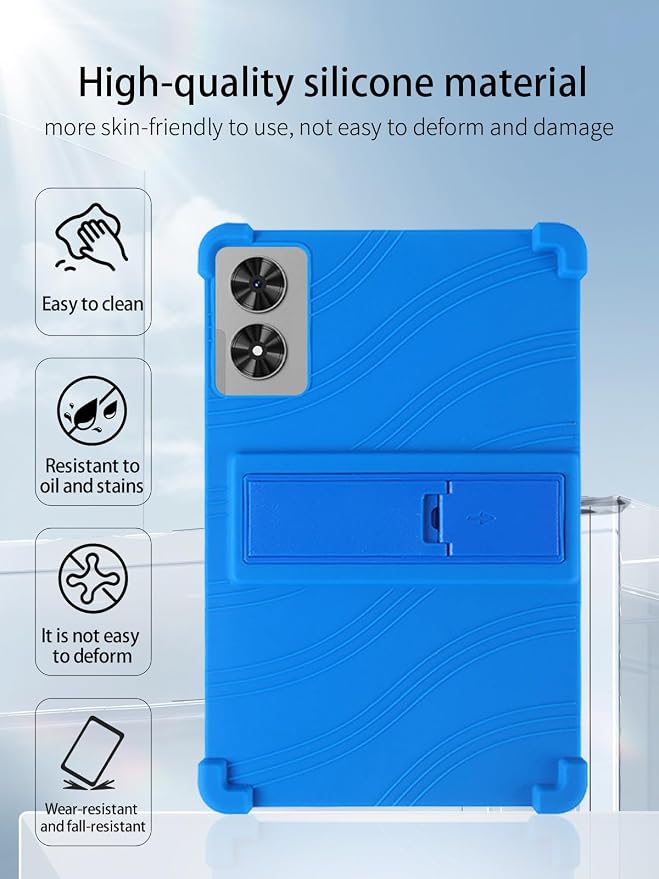 for Frameflow P11T Android 16 11-Inch TabletUYRUREL Skin-Friendly Soft Silicone Protective CaseFull Protection Against Drops and Scratcheswith Adjustable Viewing StandBlack.