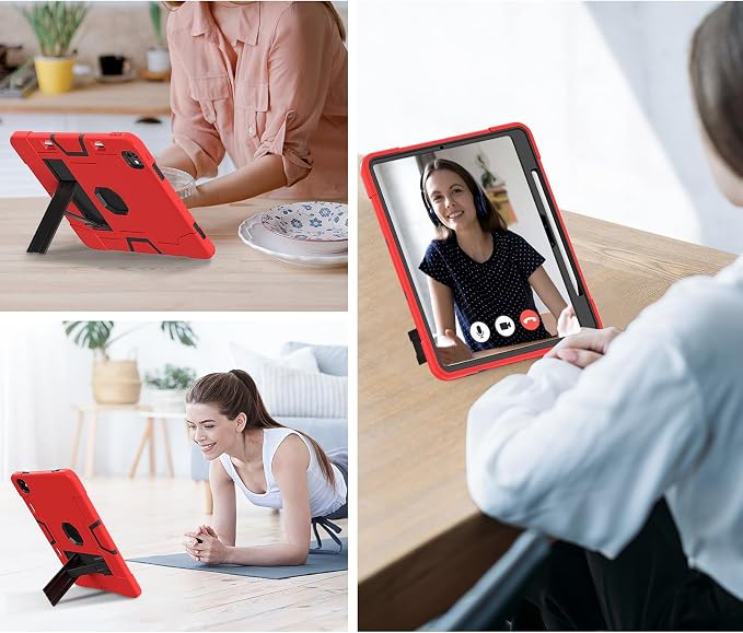 for iPad Pro 13 Inch Case M4 (2024 Model 7th Generation) A2925 A2926 A3007 with Kickstand Silicone Cover Protective Case for iPad Pro 13” Black