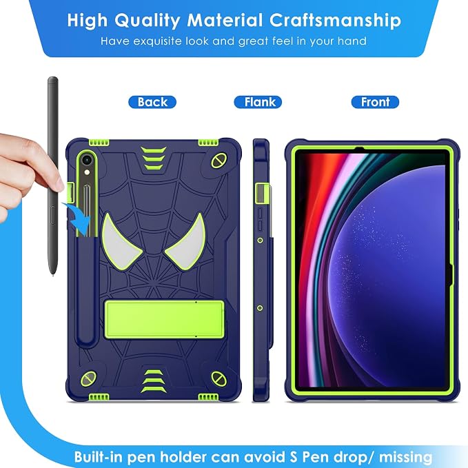 DETUOSI Case for Samsung Galaxy Tab S10 Lite / S10 FE / S9 FE 10.9-Inch with S Pen Holder + Shoulder Strap3-Layer Hybrid Heavy Duty Full-Body Shockproof4-Angle Viewing Protective Cover