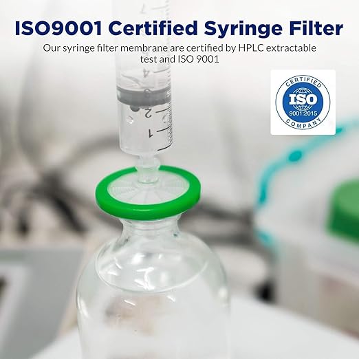 Membrane Solutions 500 Pack Syringe Filter Sterile PES Hydrophilic Filtration