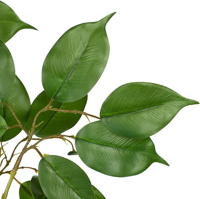 Ficus Leaves Artificial Branches 41.3" Faux Ficus Tree Branches Fake Greenery Plant Spray for Tree DIY Arch Wedding Bouquet Wreath Wall Decor - 3PCS