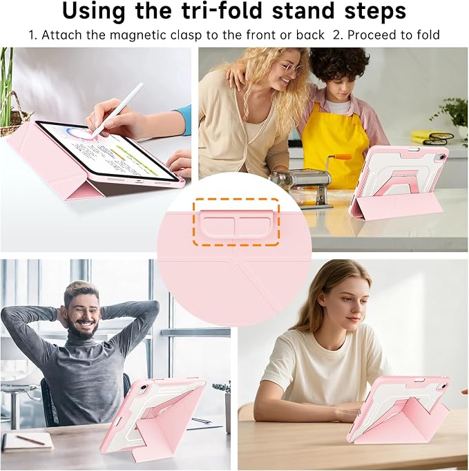 for ipad A16 Caseipad 11th/10th Generation Case 11Inch 2025/10.9 Inch 2022 | with Pencil HolderRemovable Magnetic &amp Trifold Leather Stand CoverMulti-Angle VewingAuto Sleep/Wake (Black)