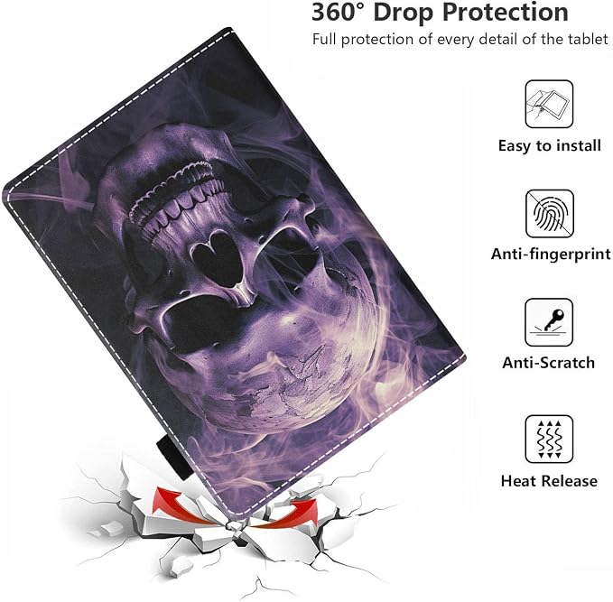 Case for Amazon Kindle Fire HD 8/Fire HD 8 Plus Tablet (12th/10th Generation 2024/2022/2020 Release) - PU Leather Folio Cover with Smart Auto Wake/Sleep Bald Eagle